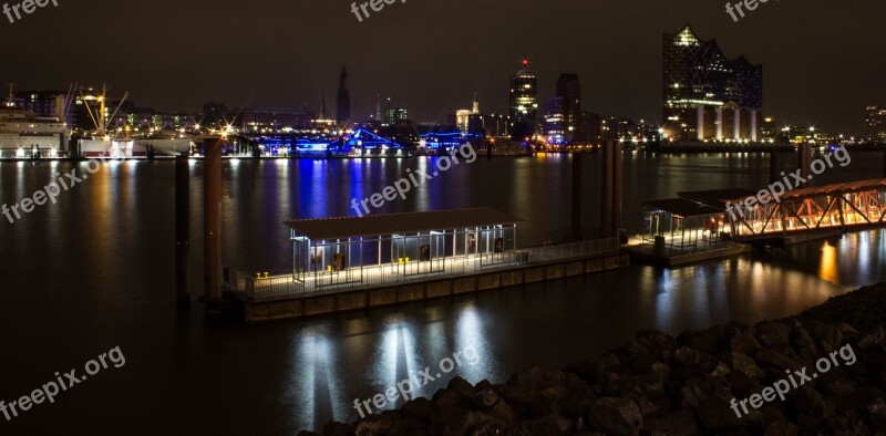 Hamburg Port Ship Landungsbrücken Water