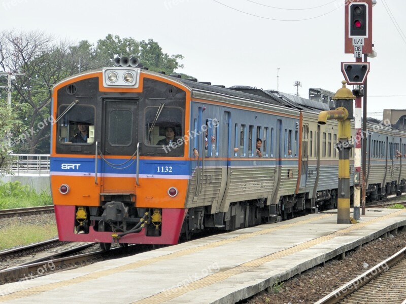 Train Thailand Regional Train Railway Station Platform