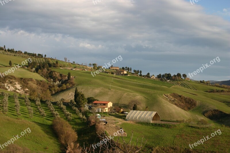 Tuscany Landscape Panorama Cypress On To Tuscany