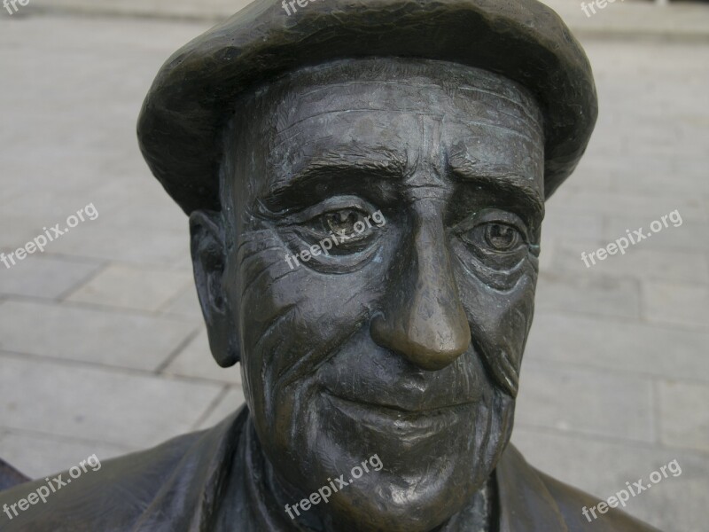 Face Statue Sculpture Bronze Orense