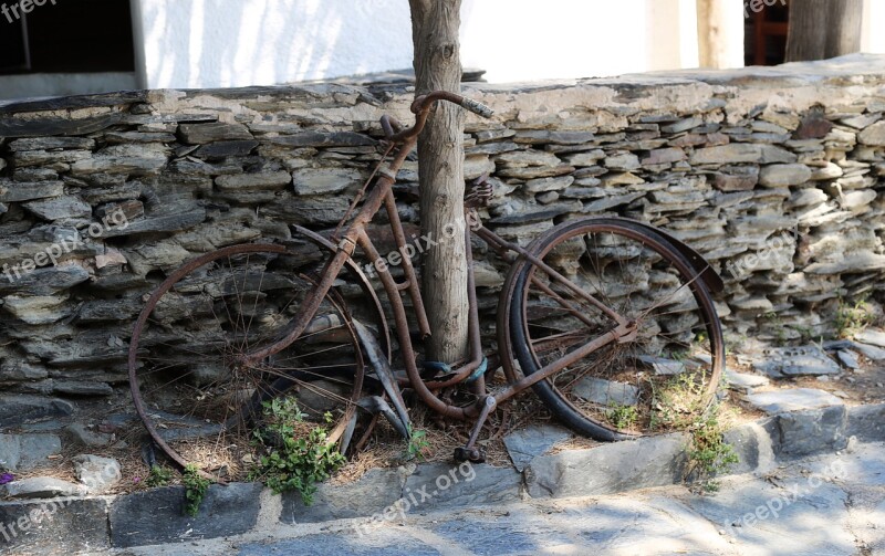 Bicycle Abandoned Radios Rusty Handlebar