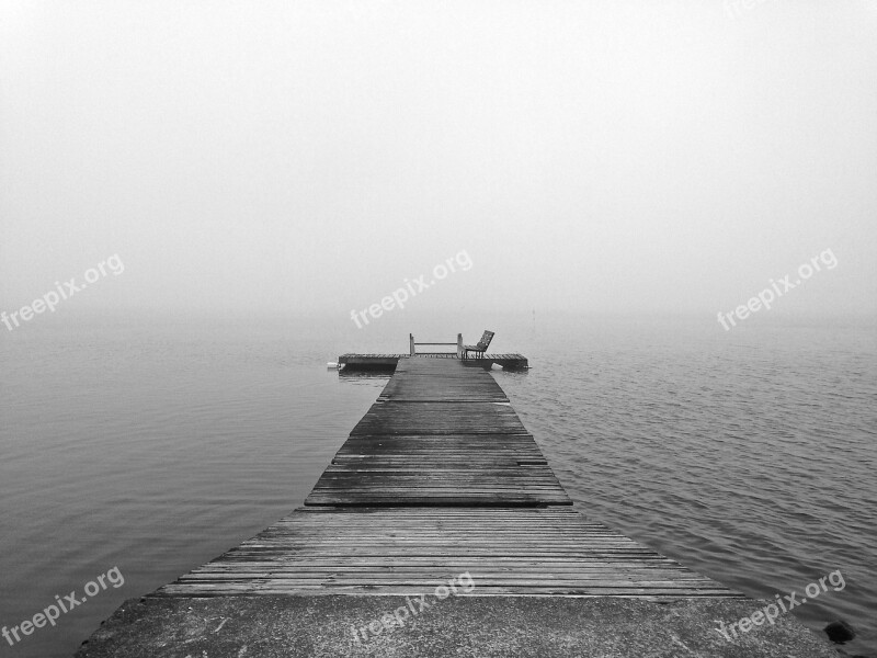 Fog Peer Water Lake Foggy