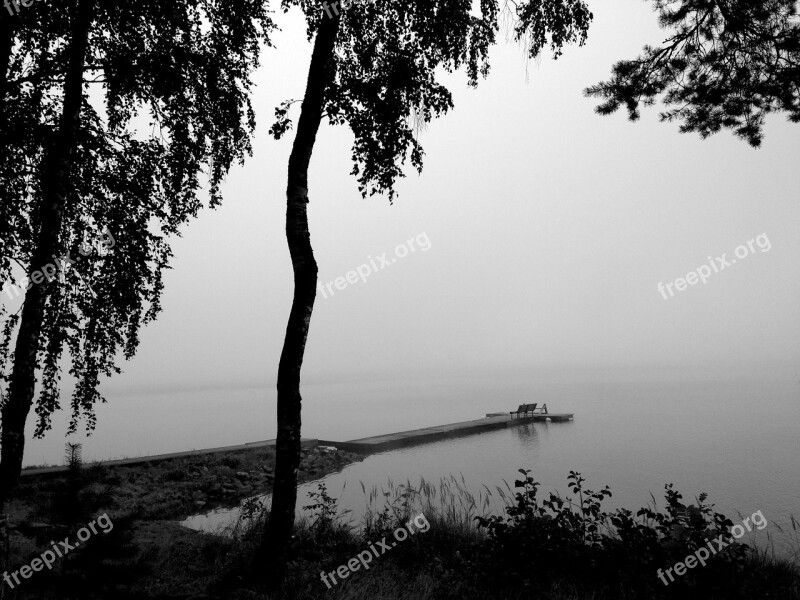 Lake Fog Peer Water Landscape