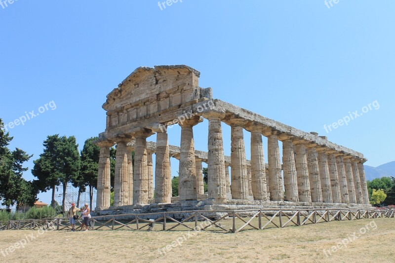 Paestum Italy Ancient Monument Architecture