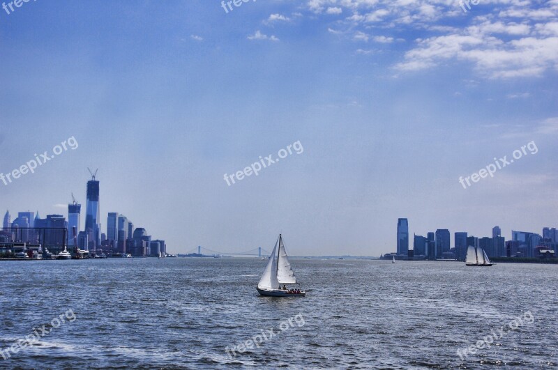 New York Manhattan Water Boat Hudson