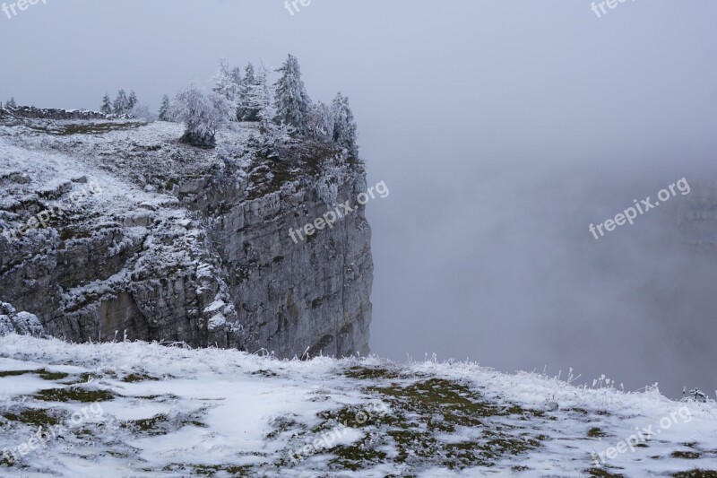 Creux Du Van Switzerland Noiraigue Swiss Jura Stone Wall