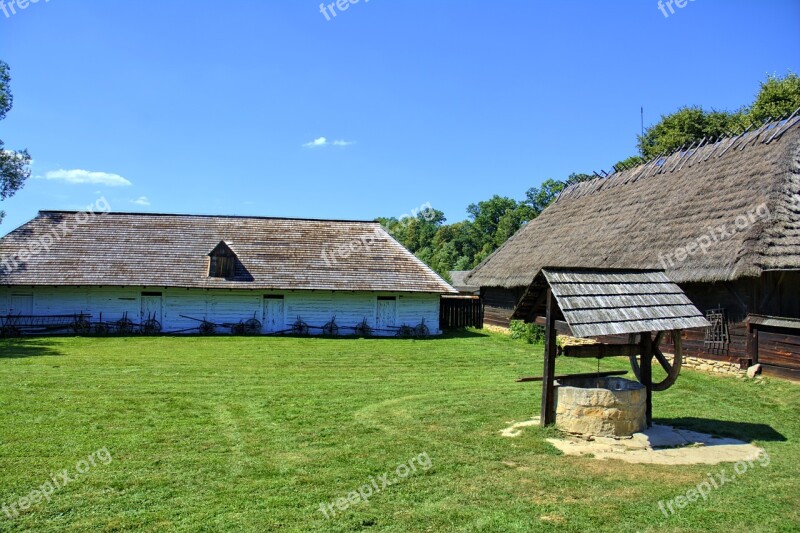 Sanok Open Air Museum Rural Cottage Wooden Balls The Roof Of The