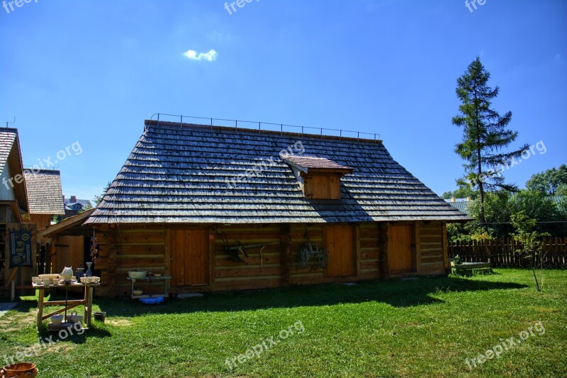 Sanok Open Air Museum Rural Cottage Wooden Balls The Roof Of The