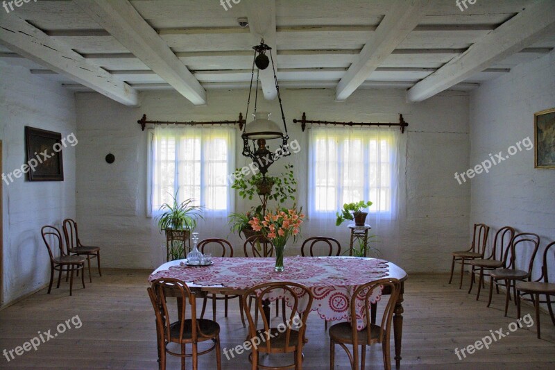 Sanok Open Air Museum Rural Cottage Wooden Balls The Roof Of The