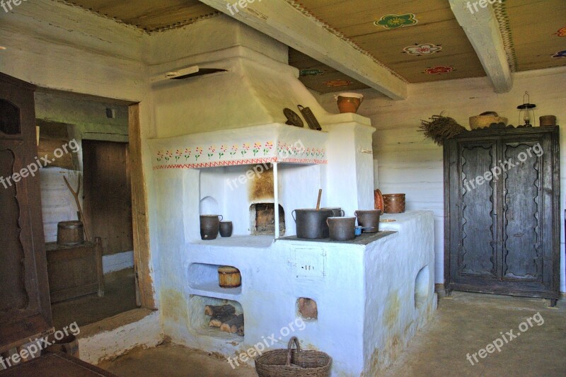 Sanok Open Air Museum Rural Cottage Wooden Balls The Roof Of The