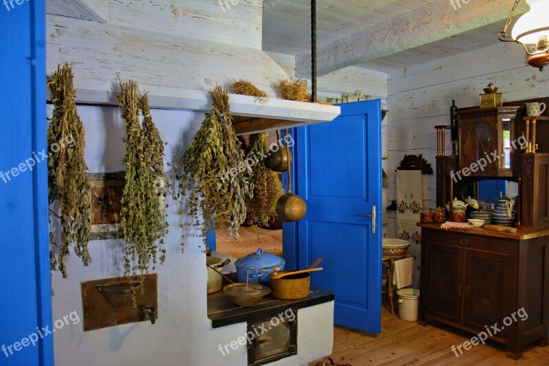 Sanok Open Air Museum Rural Cottage Wooden Balls The Roof Of The