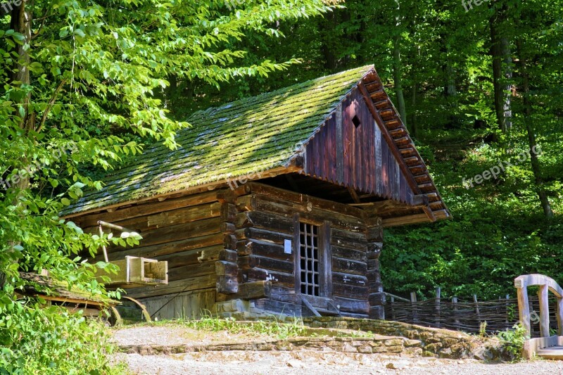 Sanok Open Air Museum Rural Cottage Wooden Balls The Roof Of The