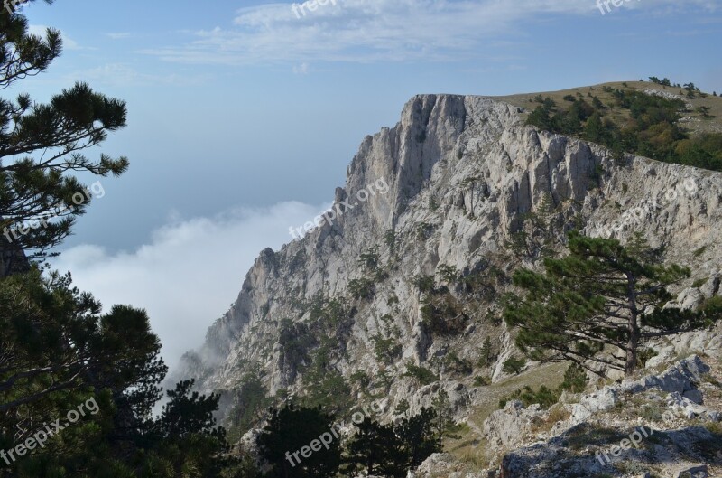 Ai-petri Crimea Mountains Clouds Landscape