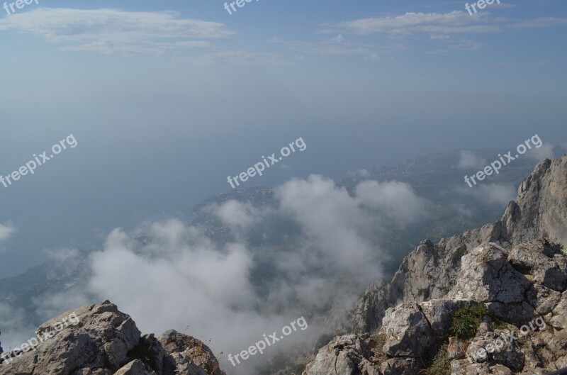 Ai-petri Crimea Mountains Clouds Landscape