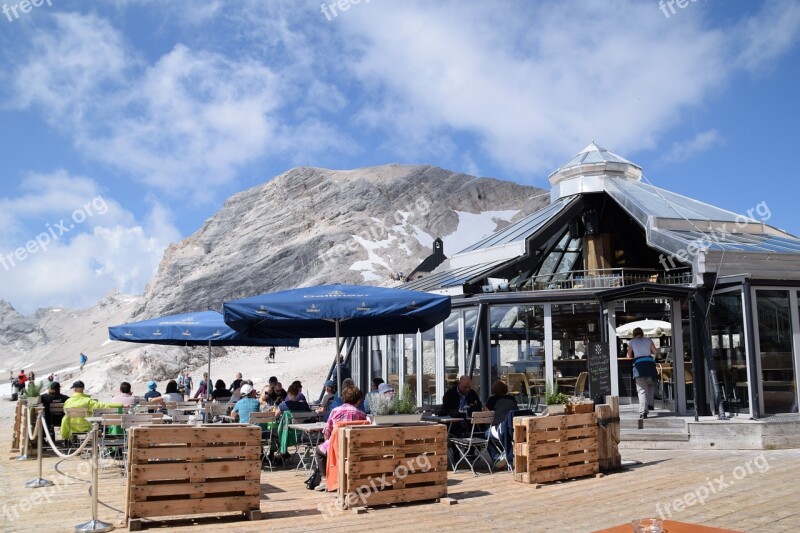 Blue Sky Mountain Landscape Zugspitze Inn Free Photos