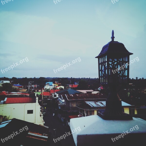 Rooftop Light Sky City Urban