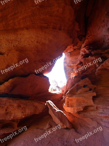 Red Sandstone Cave Erosion Montsant Priorat