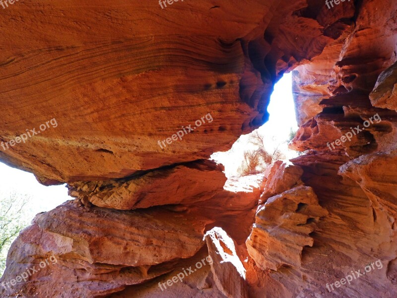 Red Sandstone Cave Erosion Montsant Priorat