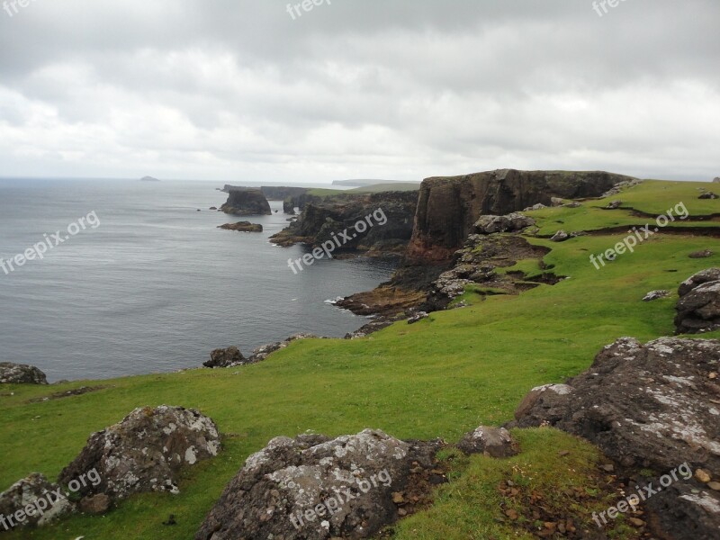 Shetland Islands Eshaness Sea Coast Rocky Coast