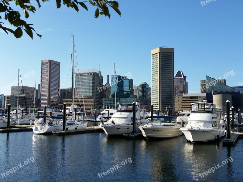 Baltimore Harbor Boats Marina Ships