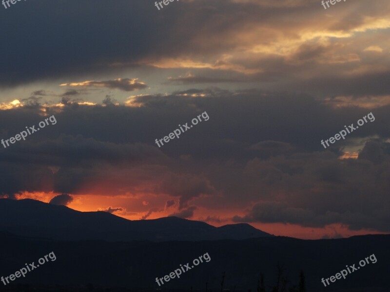 Sunset Orange Sky Sunrise Color