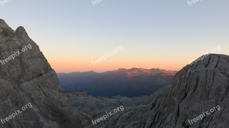 Mountain Picos De Europa Sunset Free Photos