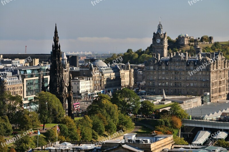 Edinburgh Castle View Scotland Calton Hill Princess Street