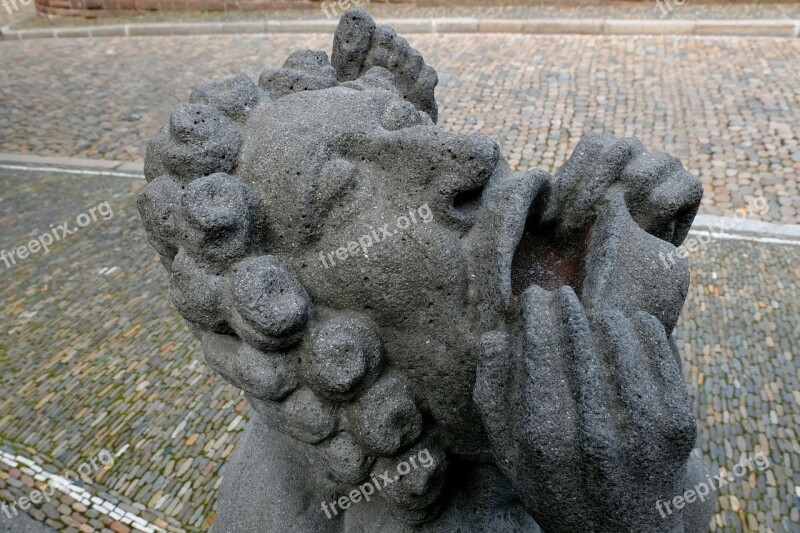 Stone Figure Thirst Freiburg Face Still Image