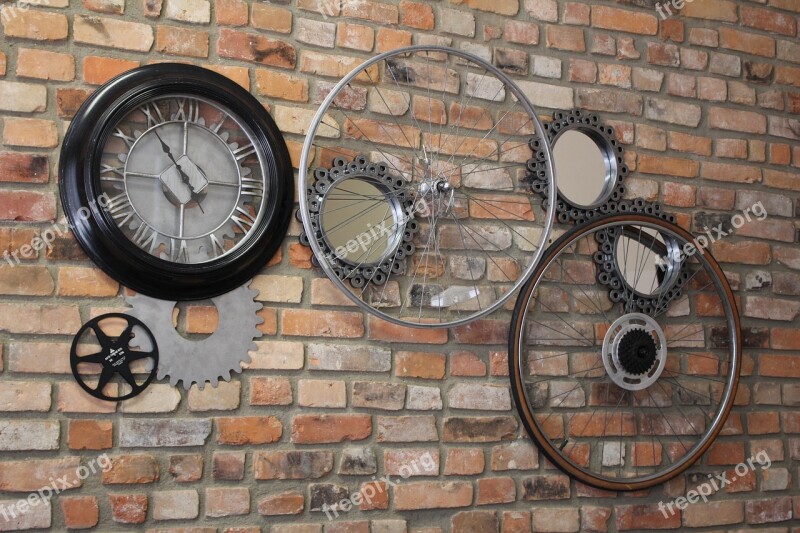 Gears Wall Art Brick Wall Art Bike Tires Free Photos