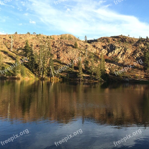 Hiking Lake Sierra Nevada Landscape Nature