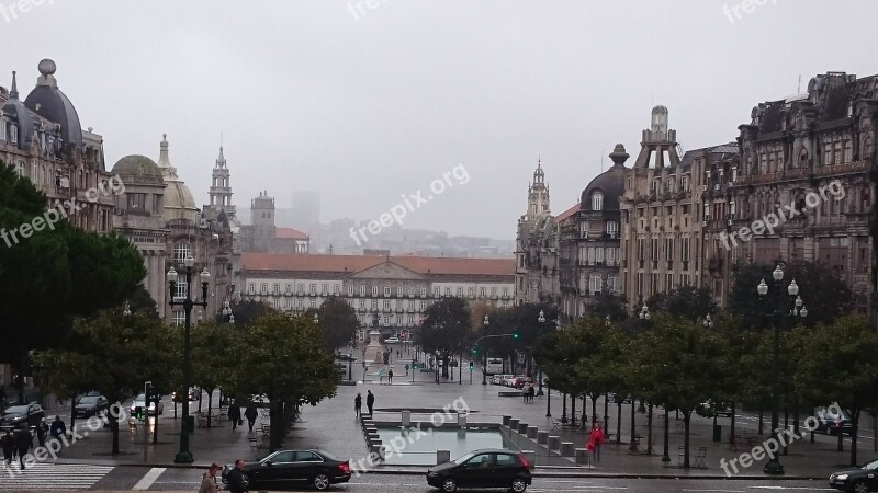 Portugal Porto City Autumn Square