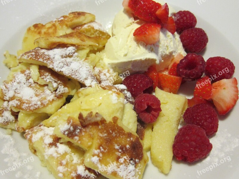 Kaiserschmarrn Raspberries Ice Vanilla Ice Cream Benefit From