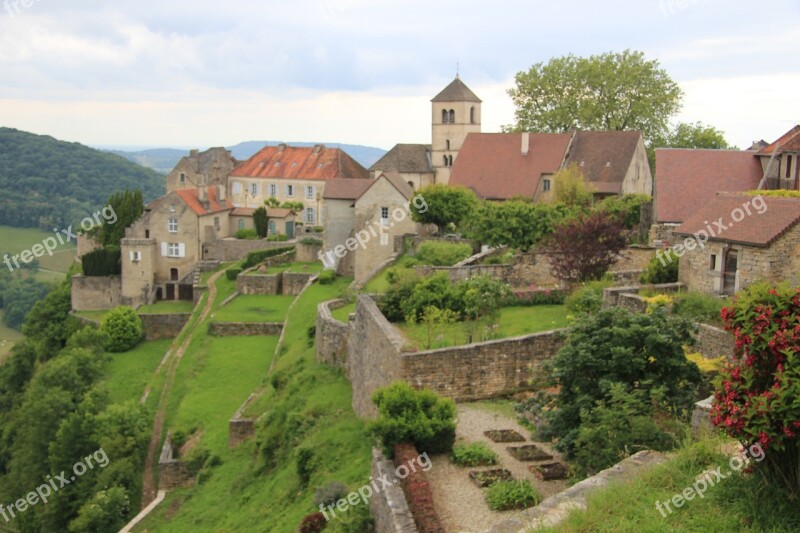 Medieval Village Jura France Ramparts Free Photos