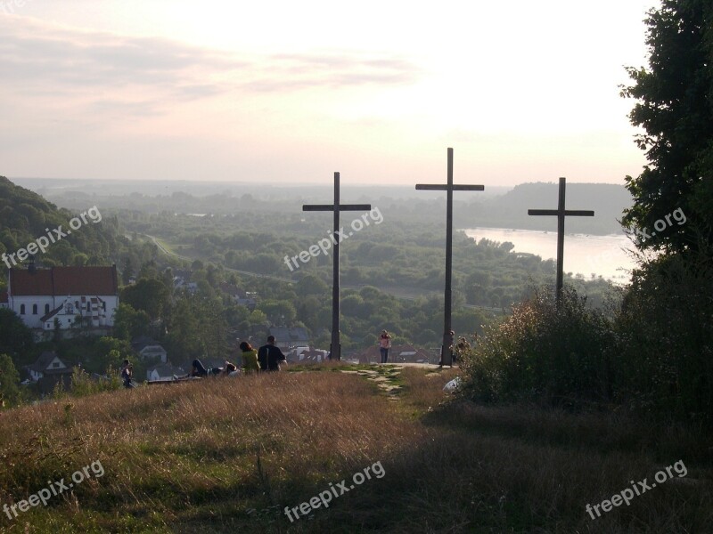 Poland Evening Kazimierz Cross Weichsel