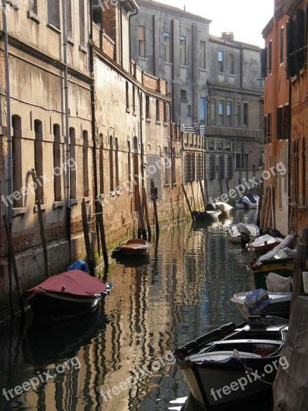 Venice Gondola Channel Italy Bridge