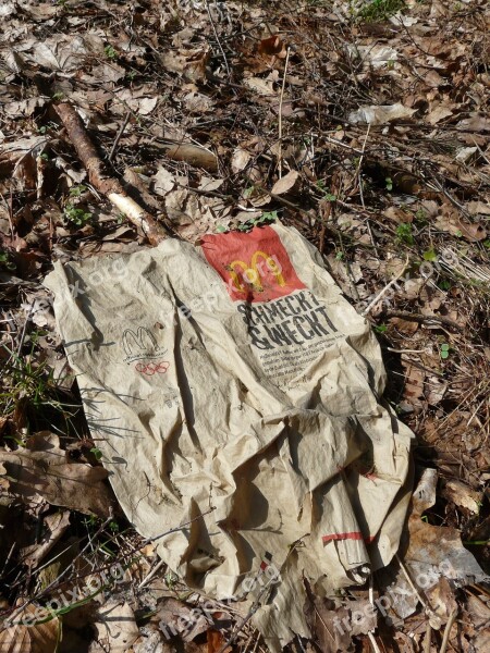 Autumn Paper Bag Mcdonald Garbage