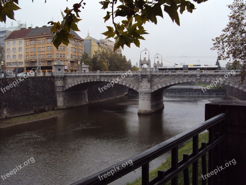 Bridge Tjechie Water Riverside Old Town