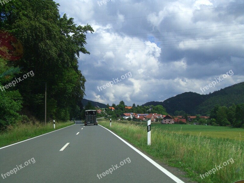 Germany Motorway Clouds Countryside Road