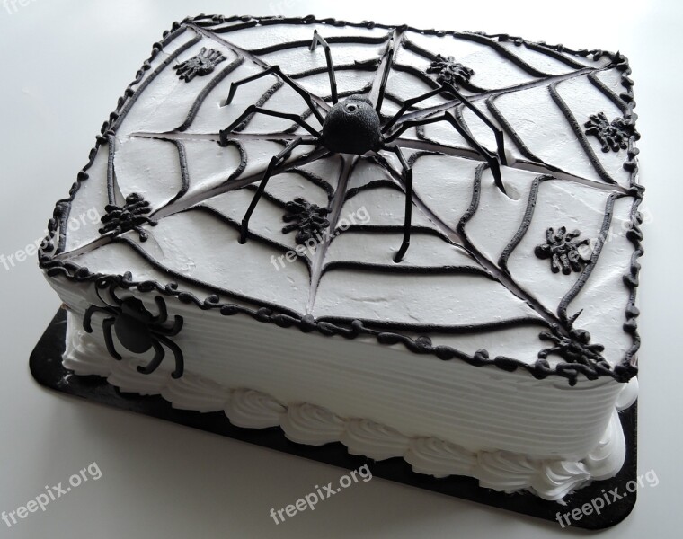 Halloween Cake Spiders Web Chocolate Food