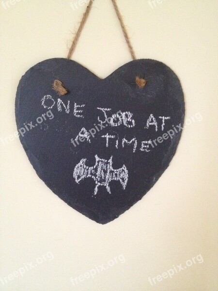 Job Heart Slate Bat Chalk