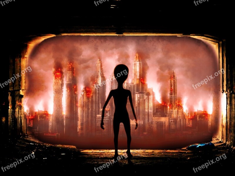 Invasion Alien Ufo Futuristic Earth