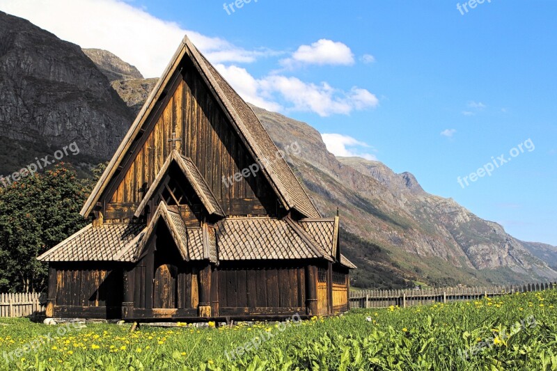 Alm Church Stave Church Norway Fjord