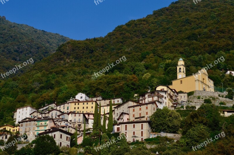 Italy Lago Di Como Bergdorf Summer Mountains