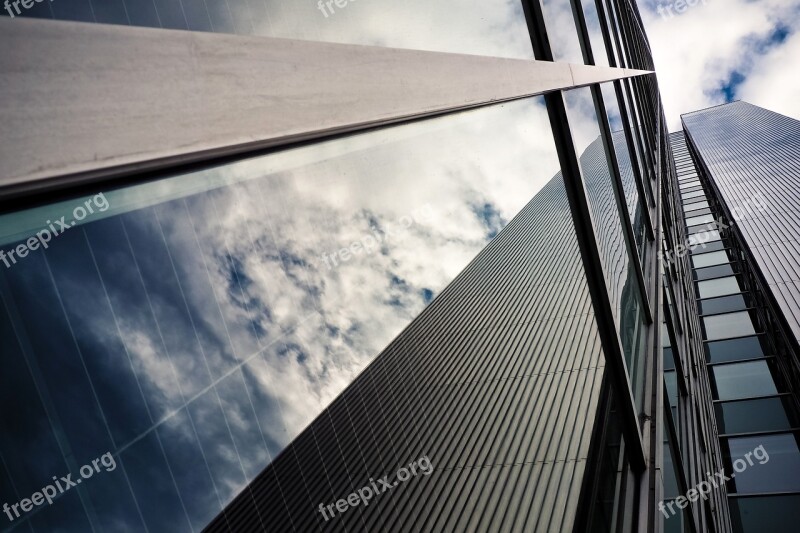 Architecture Glass Modern City Reflection