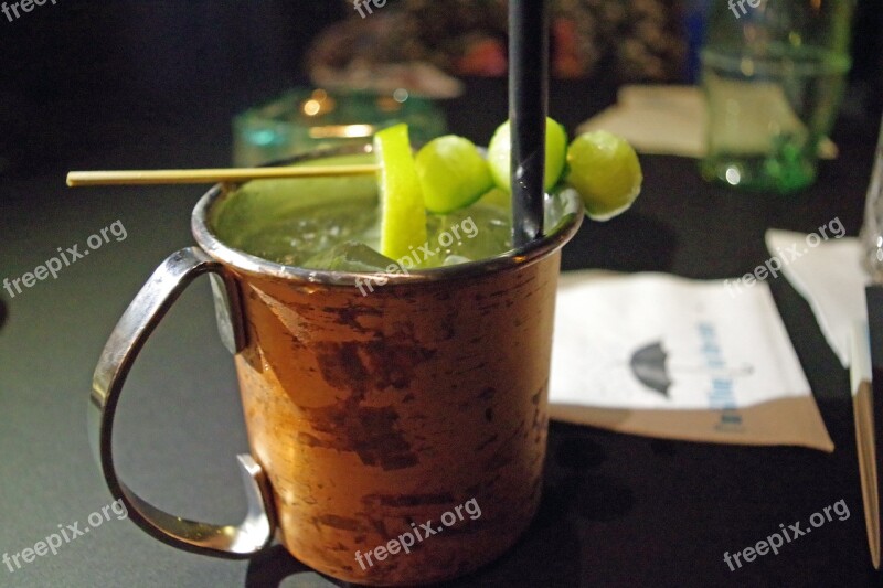 Cocktail Moscow Mule Cup Cucumber Drink