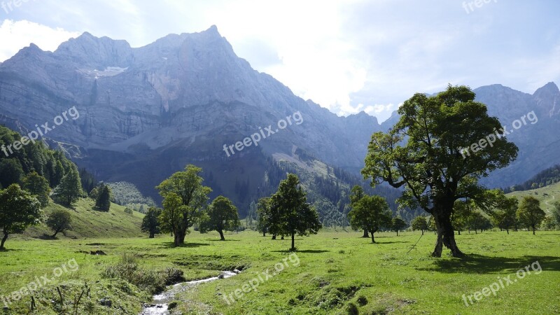 Ahornboden Austria Landscape Travel Engalm