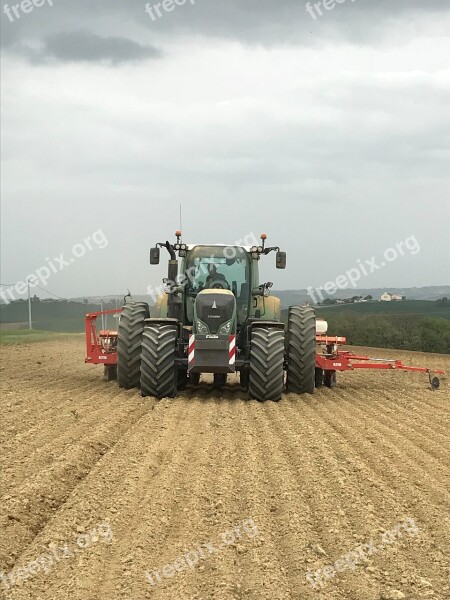 Tractor Agriculture Planter Seedlings Sunflower