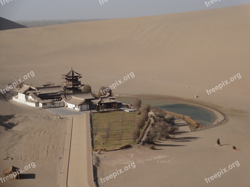 Desert Dunhuang Crescent Lake Free Photos