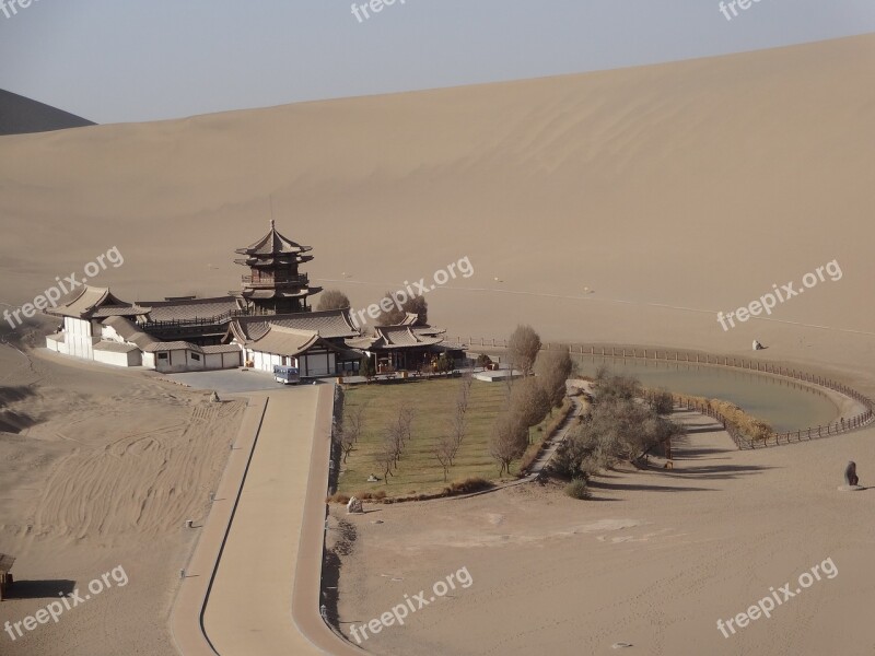 Desert Dunhuang Crescent Lake Free Photos