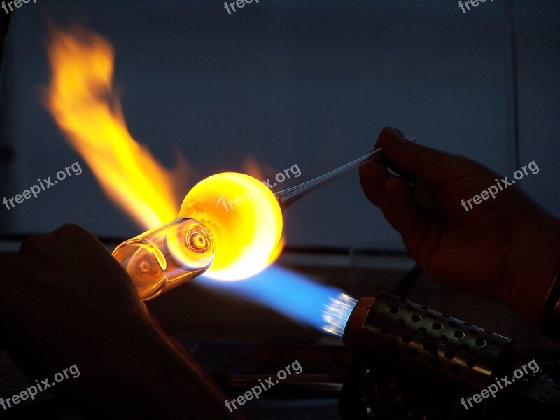 Glass Blower Glass Glass Blowing Craft Hot